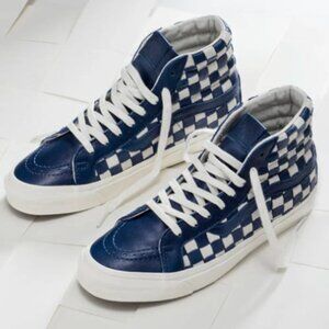 Vans Vault Sk8-Hi LX 50th Anniversary Checkered Leather Woven Men’s Size 9.5